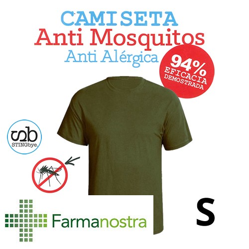 Camiseta antimosquitos stingbye camiseta manga corta  | talla s | color kaki